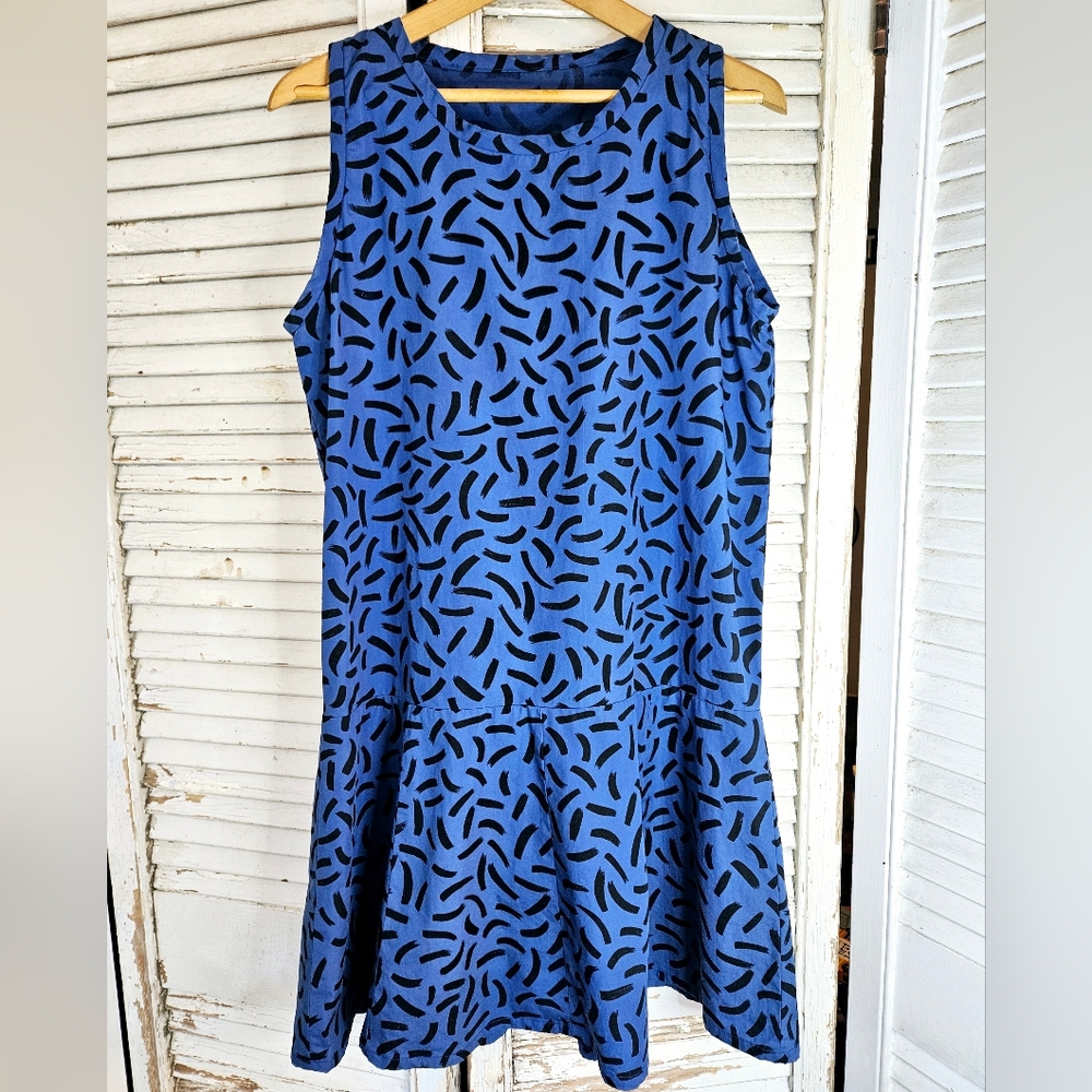 Vintage 90s Handmade 100% Cotton Dropped Waist Sundress Small